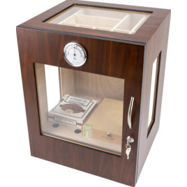Passatore humidor, diófa színű szivar szekrény - körbe üveges, kb 150-180 szál szivarnak