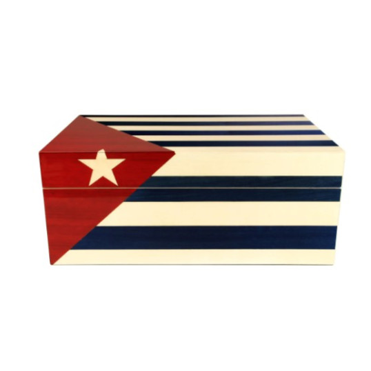 Adorini Cuba Te Amo Grande Deluxe humidor kubai zászló mintás szivardoboz, kivehető tálcával - 150 szál szivar részére