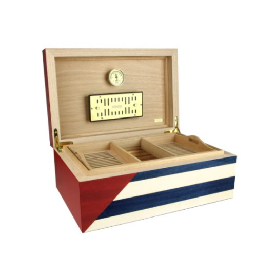 Adorini Cuba Te Amo Grande Deluxe humidor kubai zászló mintás szivardoboz, kivehető tálcával - 150 szál szivar részére