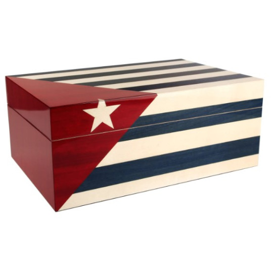 Adorini Cuba Te Amo Grande Deluxe humidor kubai zászló mintás szivardoboz, kivehető tálcával - 150 szál szivar részére