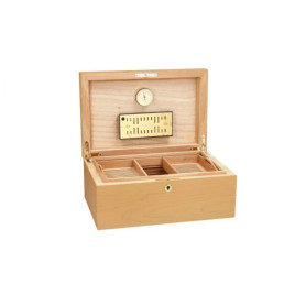 Adorini Humidor Europe Maple Specially Selected Grande, cédrusfa belső, 150 szál szivar számára, aranybevonatú zsanérokkal, kiegészítőkkel