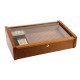 Adorini Vega Deluxe üvegtetejű spanyol cédrusfa humidor, mahagóni barna - kb. 70 - 75 szál szivarnak