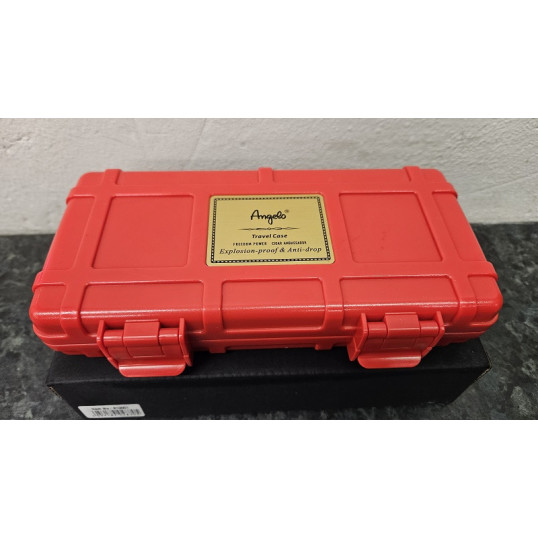 Angelo piros színű, műanyag utazó humidor, cédrusfa belsővel - OUTLET-2