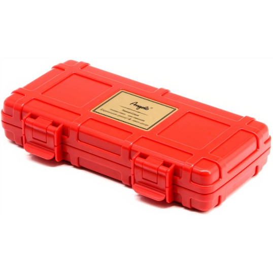 Angelo piros színű, műanyag utazó humidor, cédrusfa belsővel - OUTLET-1