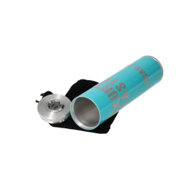 Angelo márkájú szivartároló henger, párásítóval és külső páratartalom mérővel - Világoskék színű