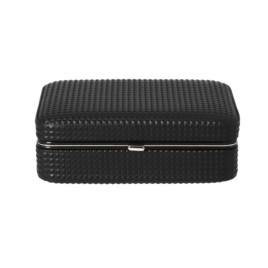 Angelo gyémánt mintás utazó humidor 4 szivarhoz, cédrusfa belsővel és szivarvágóval – fekete