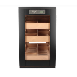 Angelo üveges humidor szekrény 90–110 szivarhoz, cédrusfa belsővel, digitális hygrométerrel – matt fekete