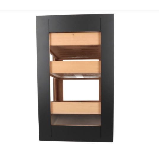 Angelo üveges humidor szekrény 90–110 szivarhoz, cédrusfa belsővel, digitális hygrométerrel – matt fekete