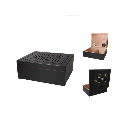 Humidor cédrusfa szivartároló, párásítóval, digitális hygrométerrel, 30-60 szál szivar részére,  - Angelo