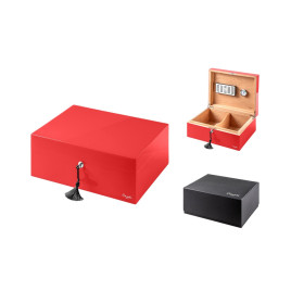 Caseti Humidor Paris, piros, magasfényű lakkozású humidor, cédrusfa belsővel, 100-120 szivar részére-OUTLET
