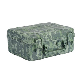 Cigar Caddy utazó humidor zöld terepmintás műanyag szivartároló, párásítóval - 40 szál szivar részére