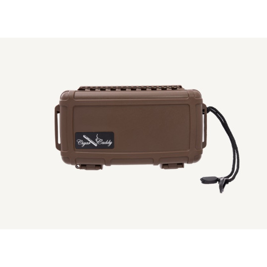 Cigar Caddy Brown kis méretű utazó humidor 5 szál szivar részére, kézre akasztható pánttal - barna