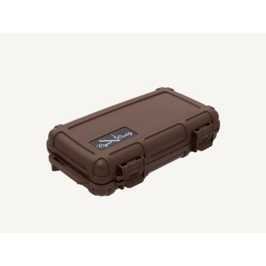 Cigar Caddy Brown kis méretű utazó humidor 5 szál szivar részére, kézre akasztható pánttal - barna