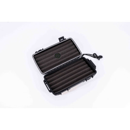 Cigar Caddy utazó humidor fekete színű műanyag szivartároló, párásítóval 5 szál szivar részére - Sárkány mintával