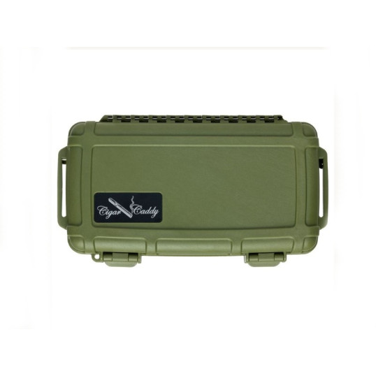 Cigar Caddy Blue kis méretű utazó humidor 5 szál szivar részére, kézre akasztható pánttal - zöld