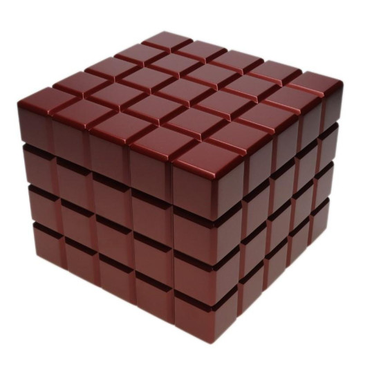 Colibri Heritage Cube humidor 40-50 szál szivar számára, bordó színű digitális hygrométerrel