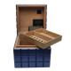 Colibri Heritage Cube humidor 40-50 szál szivar számára, kék színű, digitális hygrométerrel