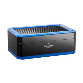 Colibri Rally black and Blue humidor 100-125 szál szivar számára digitális hygrométerrel 