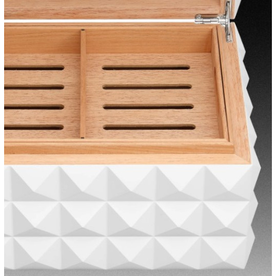 Colibri Grand Quasar Navy Blue humidor kb 170 szál szivar számára, színű digitális hygrométerrel - sötétkék