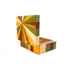 Gentili Humidor Inlay Rays - lakozott spanyol cédrusfa szivar tároló, színes intarziás faberakással - 50 szál szivar részére
