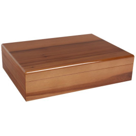 Almafa borítású cédrusfa humidor 20 szál szivar számára szivacsos párásítóval analóg páratartalom mérővel - Padonio