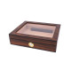 Padonio humidor 25 szál szivar részére, cédrusfa belső, üvegtető, párásító, hygrométer- dió