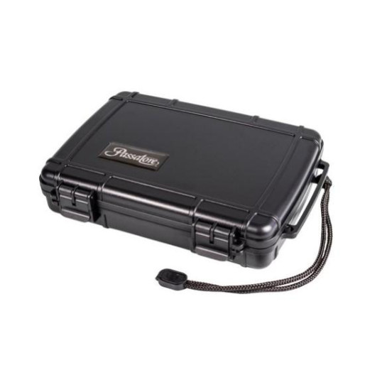 Passatore utazó humidor 6 szál szivar részére, műanyagból készült, fekete színű