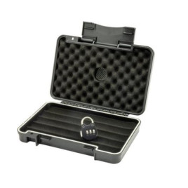 Passatore, lakattal zárható acryl utazó humidor 5 szál szivar részére, fekete színű