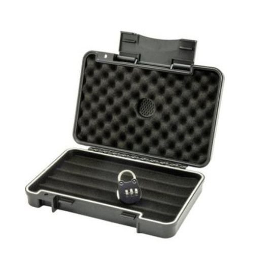 Passatore, lakattal zárható acryl utazó humidor 5 szál szivar részére, fekete színű