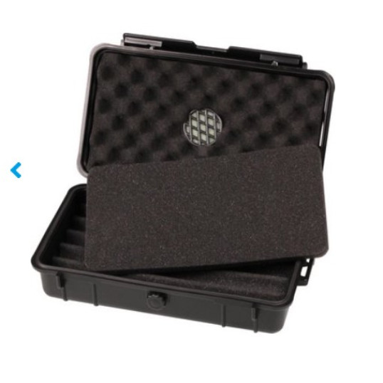 Passatore műanyag utazó humidor, nyomáskiegyenlítő szeleppel, fekete színű - 5 szál szivar részére