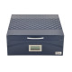 Passatore humidor – királykék, bőrbetéttel, digitális higrométerrel, 30–40 szivarhoz