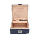 Passatore humidor – királykék, bőrbetéttel, digitális higrométerrel, 30–40 szivarhoz