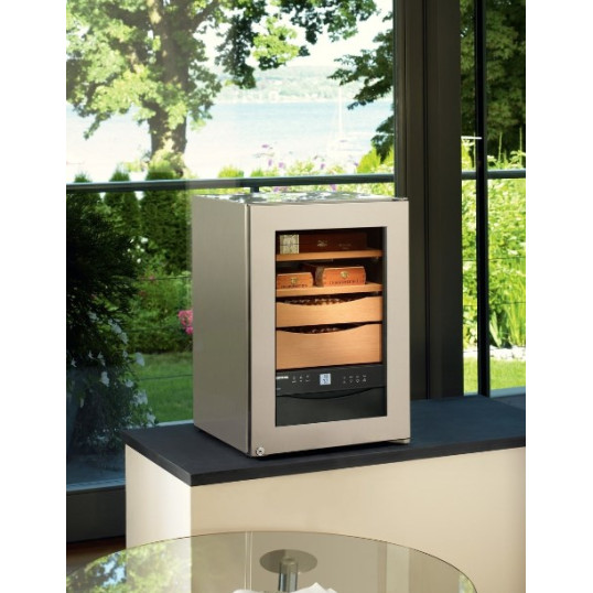 Liebherr szivar hűtő humidor ZKes 453 nemesacél borítással 150 szivar részére - Prémium minőség