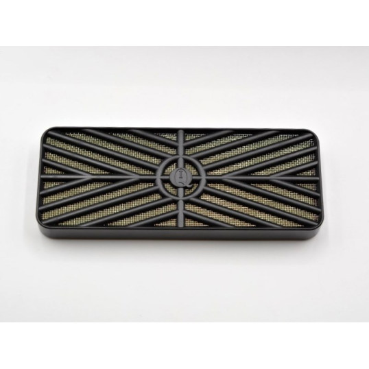 Deauville szivardoboz 100 szál szivar részére, dohánylevél mintás, fogantyúval és kivehető tálcával OUTLET