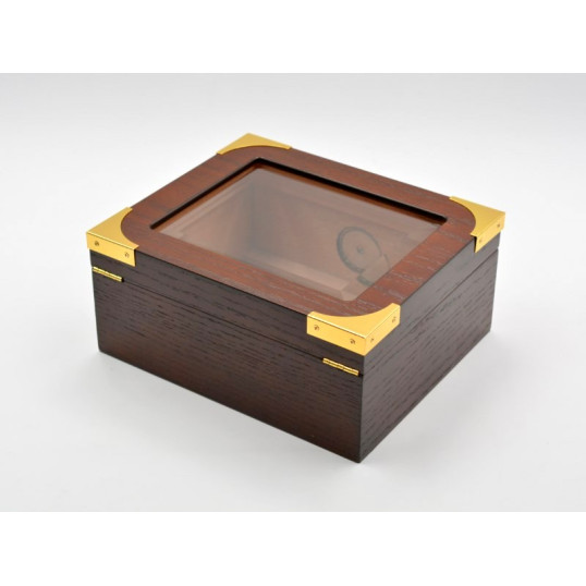 Humidor Supreme Capri Elegant üvegtetős cédrusfa humidor – 40 szivar részére, külső hygrométerrel és párásítóval