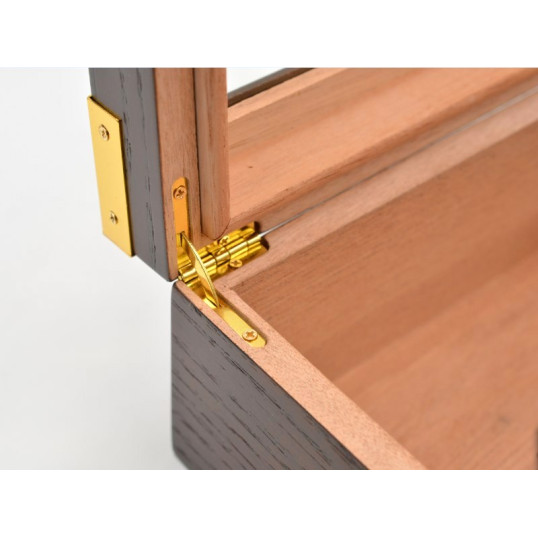 Humidor Supreme Capri Elegant üvegtetős cédrusfa humidor – 40 szivar részére, külső hygrométerrel és párásítóval