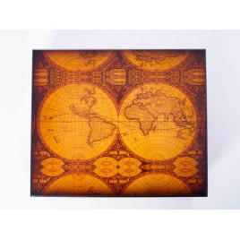 Capri Old World humidor a Humidor Supreme®-től – 25–30 szál szivar részére, világtérkép mintás cédrusfa szivardoboz