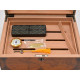 Humidor 100 szál szivar részére, kivehető tálcával és gravírozható táblával - Old World