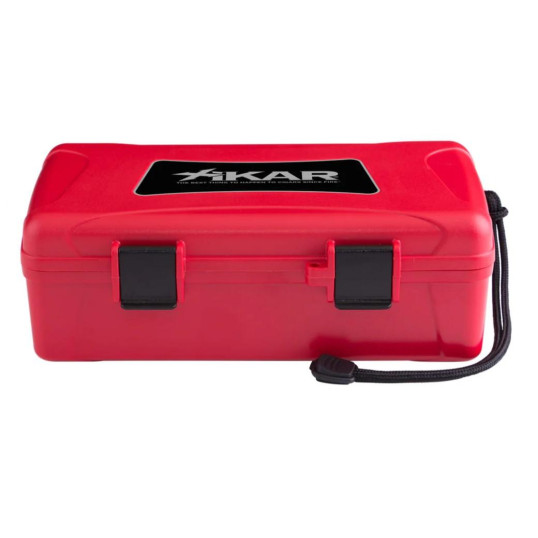 Xikar közepes méretű utazó humidor 10 szál szivar részére - piros színű 