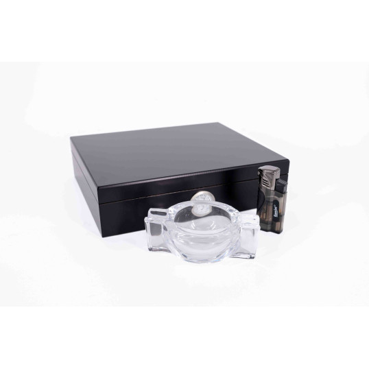 Humidorshop Cigarset szivaros ajándék szett, szivardobozzal, öngyújtóval és szivar hamutállal