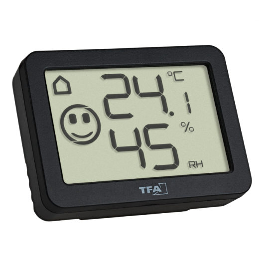 TFA digitális hygrométer – hőmérséklet és páratartalom mérésére, fekete