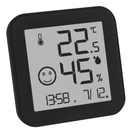 Digitális TFA digitális hőmérséklet és páratartalom-mérő -fekete színű