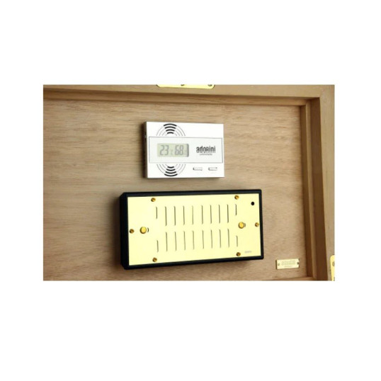 Adorini digitális higrométer és hőmérő – ezüst színű, Swiss Sensirion érzékelővel szivar tároló dobozokba