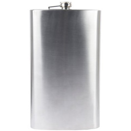 Rozsdamentes acél flaska, szál csiszolt laposüveg - 64 oz. = 1.89 liter