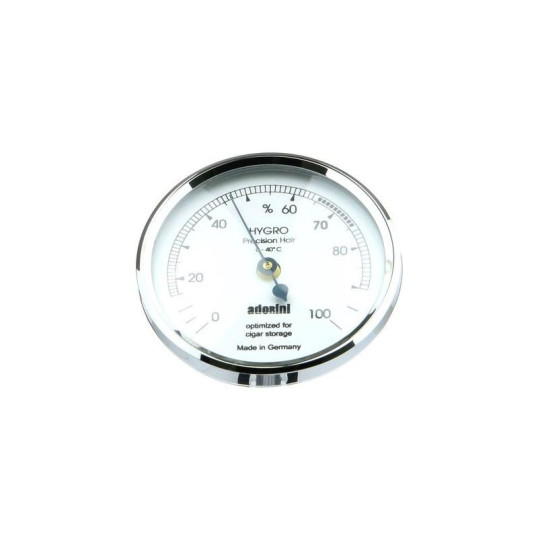 Minőségi Adorini szintetikus hajszál hygrométer ezüst színű, szivar tároló dobozba