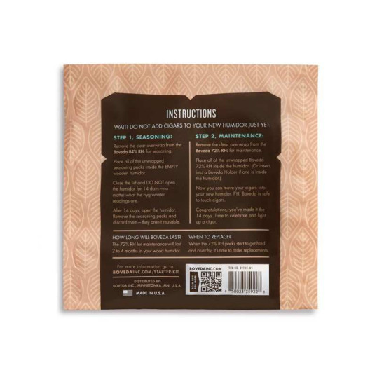 Boveda Humidor Starter Kit, 100 szálas szivar tároló dobozok beüzemeléséhez és használatához