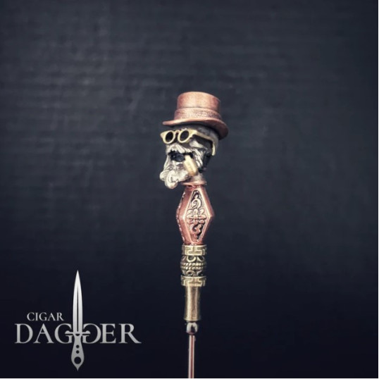 Cigar Dagger nemesacél szivartű Sir Hipster - Fekete bársonytokban