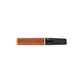 Denicotea Nice cigaretta szipka diófa borítással, barna-fekete, arany színű gyűrűvel – 74 mm
