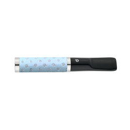 Denicotea Slimline cigaretta szipka világoskék csillámporos mintával, slim adapterrel – 69 mm