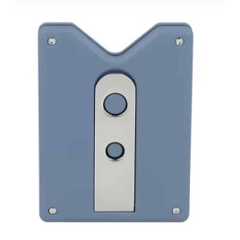 Caseti szivar fúró- és tartó egyben, nemesacél pengével-matt szürkéskék és króm